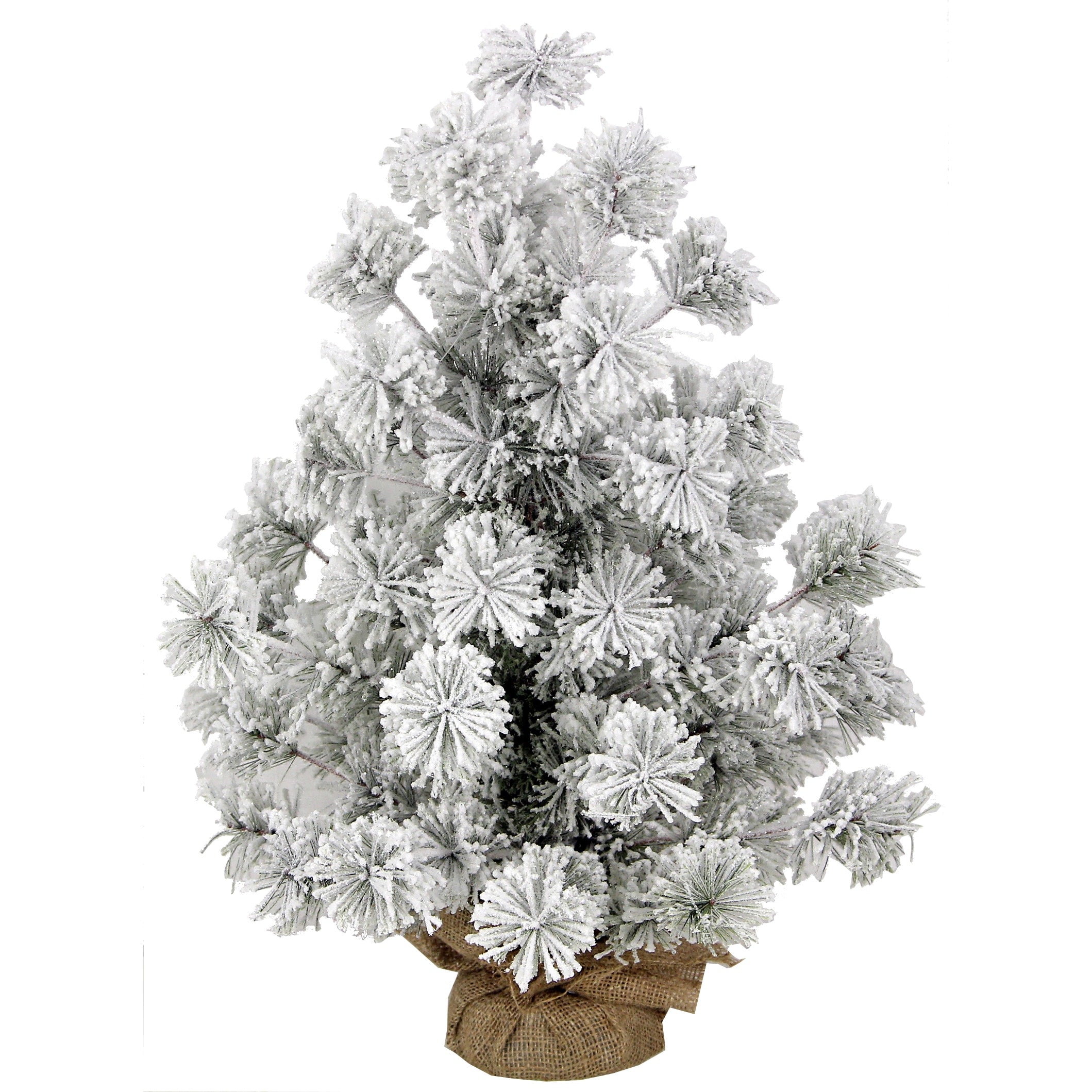 Artificial Christmas 24 Inch Snow Pine Tabletop Tree 47 Tips With Burlap Base