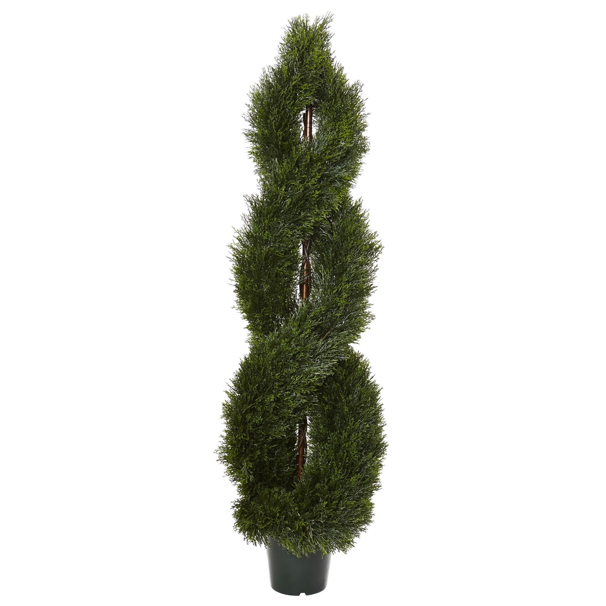 Nearly Natural Green Plastic 5 Foot Pond Cypress Spiral Indoor Outdoor Topiary