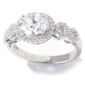 Platinum Over Silver White Cubic Zirconia Ring