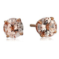 Pinctore 10K Rose Gold Morganite Round Stud Earrings