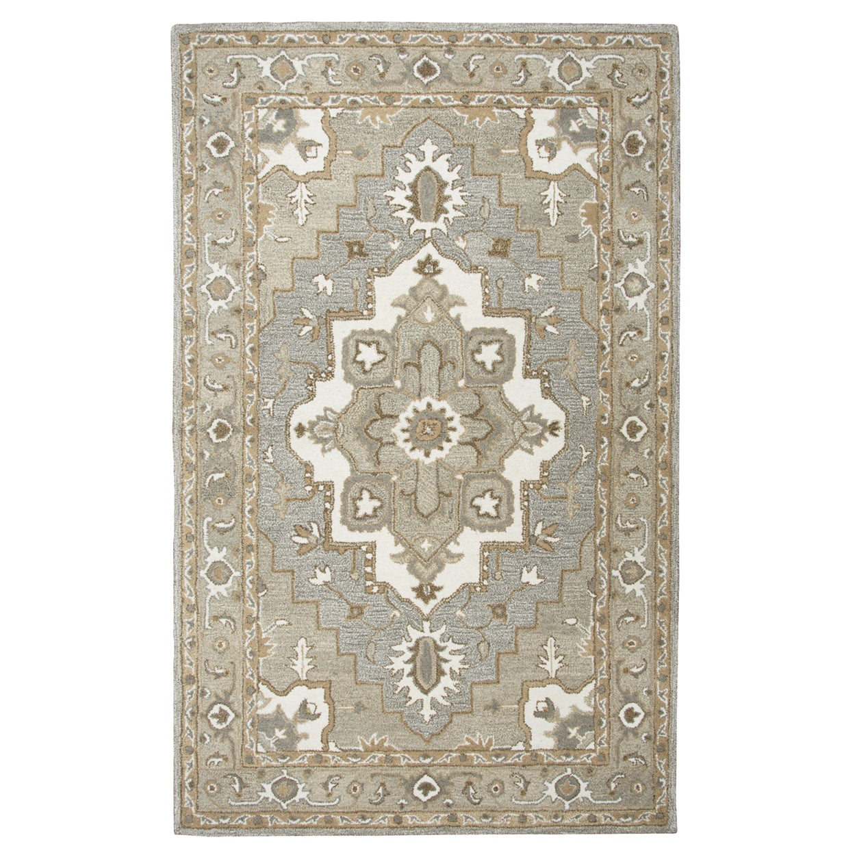 Rizzy Home Hand Tufted Suffolk Gray Wool Rug 5 X 8 5 X 8