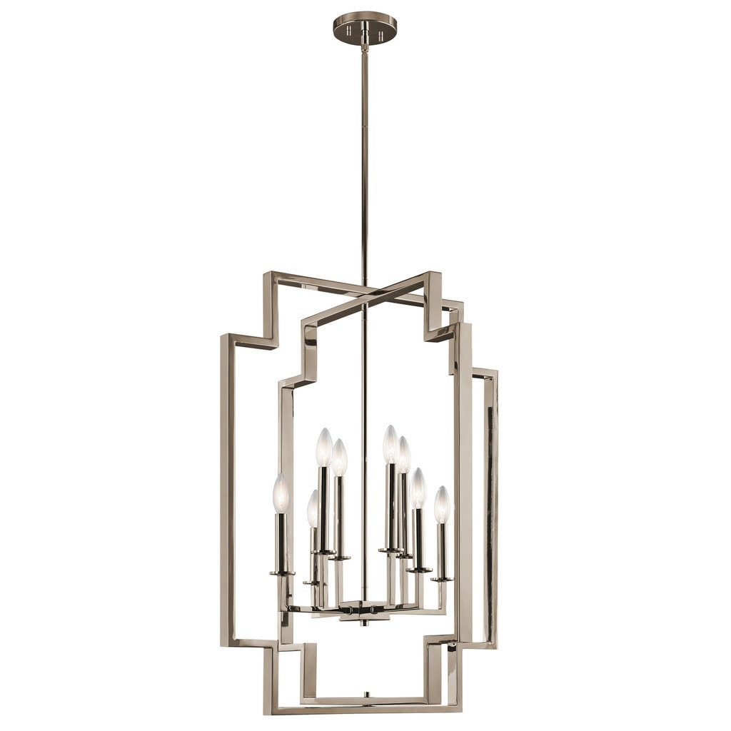 Kichler Lighting Downtown Deco Collection 8 Light Polished Nickel Foyer Chandelier