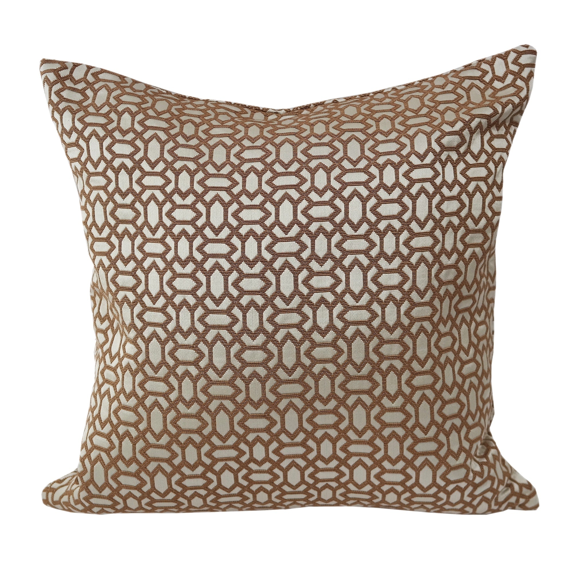 Home Accent Pillows Geometric Gold And Copper 20 Inch X 20 Inch Throw Pillow
