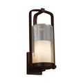 Justice Design Group Clouds Atlantic 1 Light Dark Bronze Outdoor Wall Sconce Clouds Cylinder Flat Rim Shade