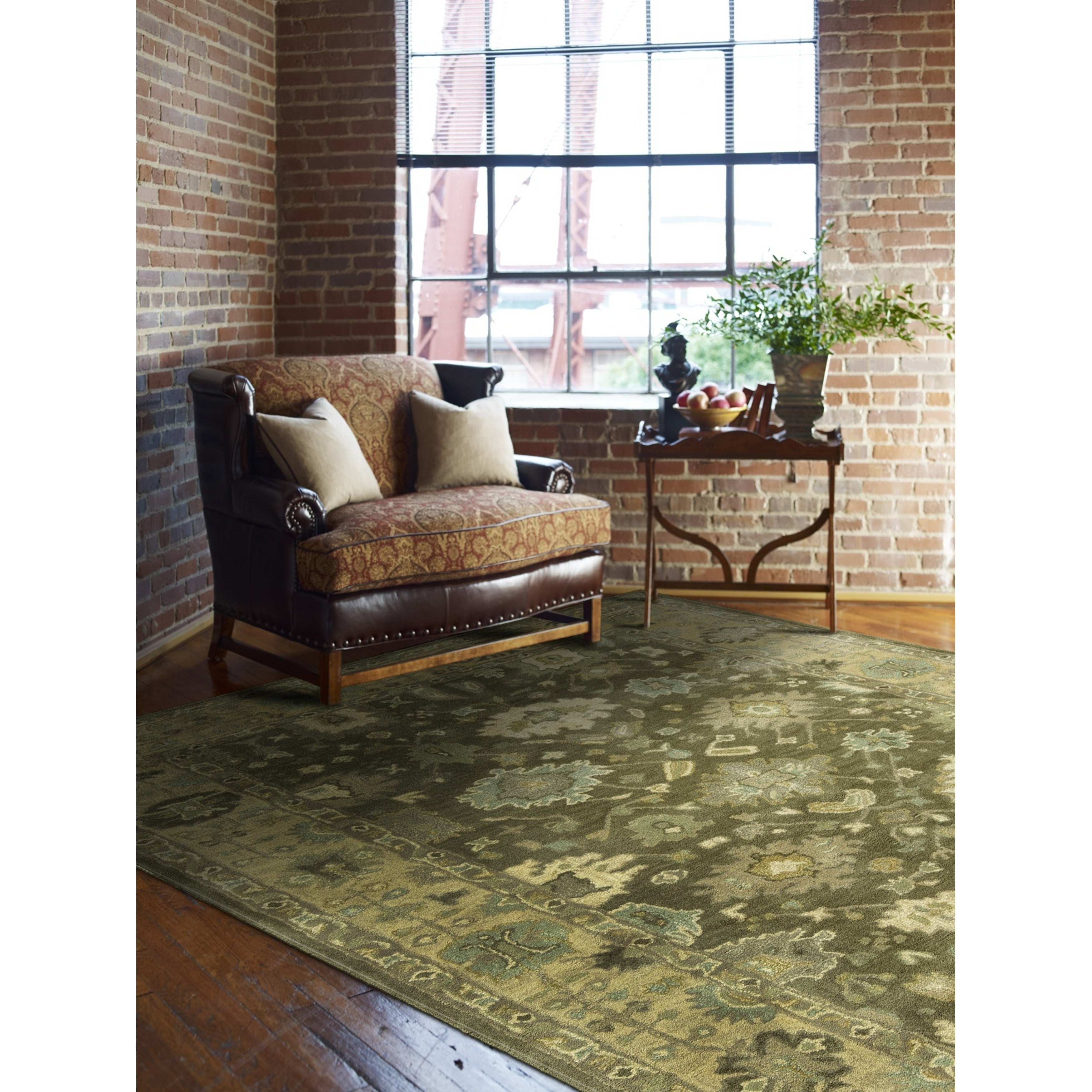 Seville Driftwood Brown Ivory Wool Area Rug