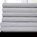 6 Piece Dot Print Bedroom Sheet Set Grey