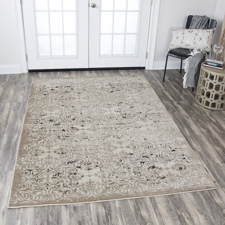 Rizzy Home Panache Beige Medallion Area Rug 53 X 76 53 X 76