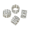 Jeweled Gem Stone Napkin Ring Set Of 4