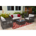 Panama Jack Graphite Hdpe Synthetic Wicker 4 Piece Living Set