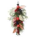 24 Autumn Harvest Mixed Pine Berry And Nut Thanksgiving Fall Teardrop Swag Unlit