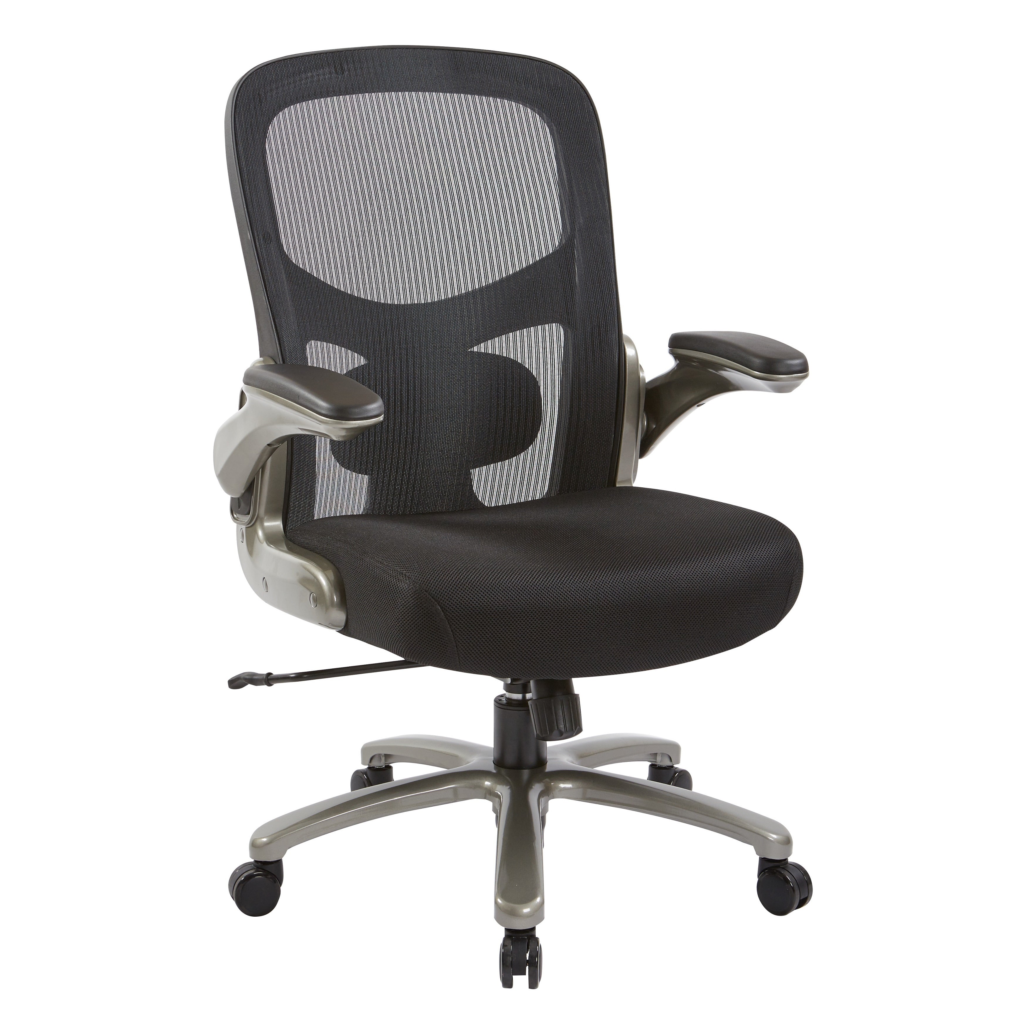 Big And Tall Black Mesh Back And Seat Executive Chair With Titanium Base