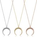 Fremada Italian 14K Yellow Gold Crescent Moon Necklace 18 Inches