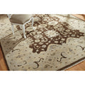 Hand Knotted Umbria Brown Ivory Wool Rug 10 X 14 10 X 14