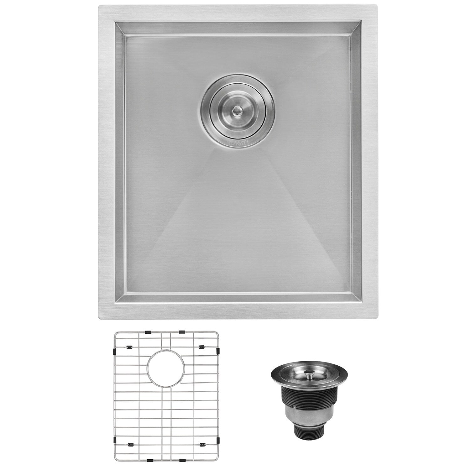 Ruvati 16 Inch Undermount 16 Gauge Zero Radius Bar Prep Sink Stainless Steel Single Bowl Rvh7111