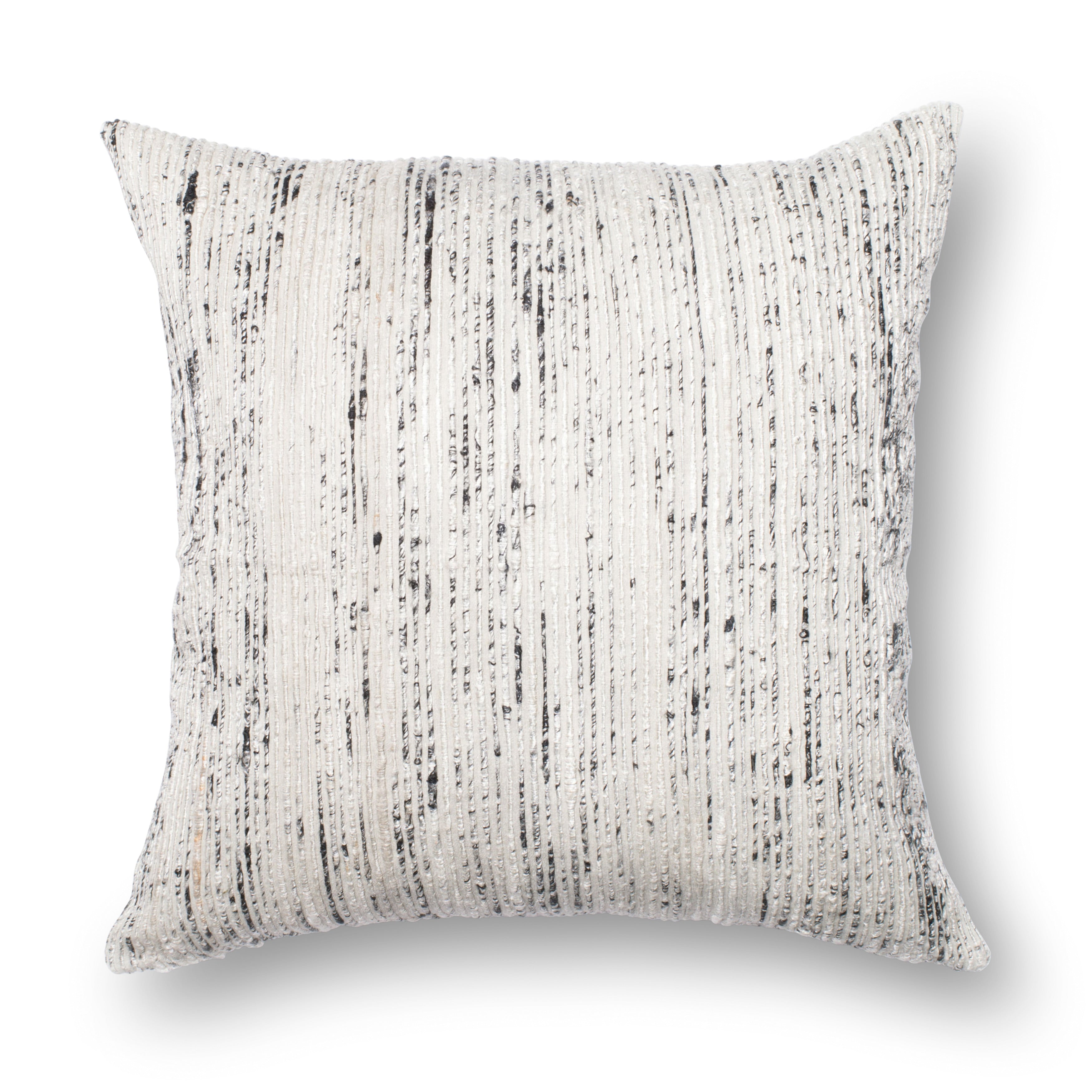 Textured Silver Ivory Stripe 22 Inch Throw Pillow Or Pillow Cover