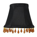 3X5X4 Candelabra Stretch With Gold Liner Amber Beads Clip On Lampshade