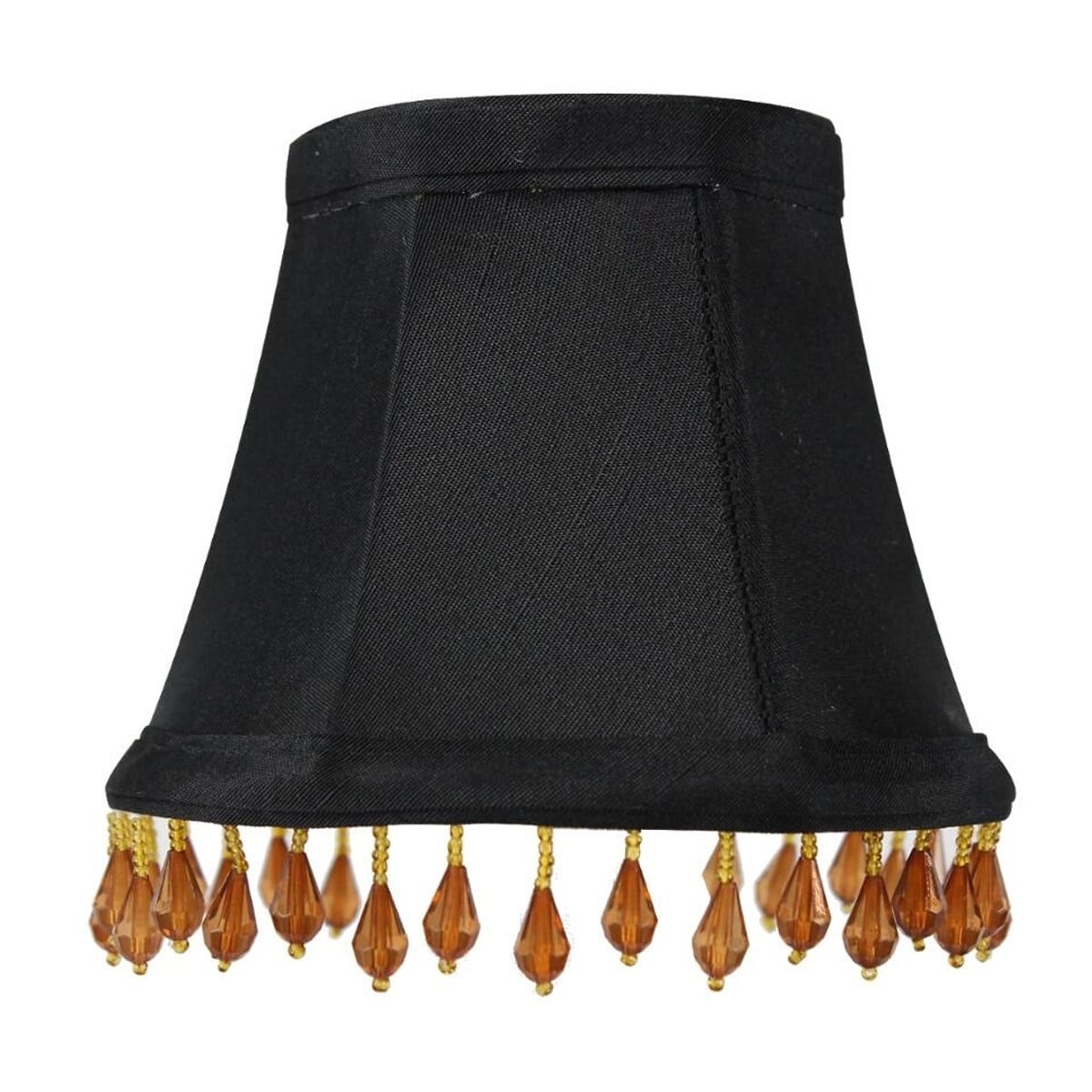 3X5X4 Candelabra Stretch With Gold Liner Amber Beads Clip On Lampshade