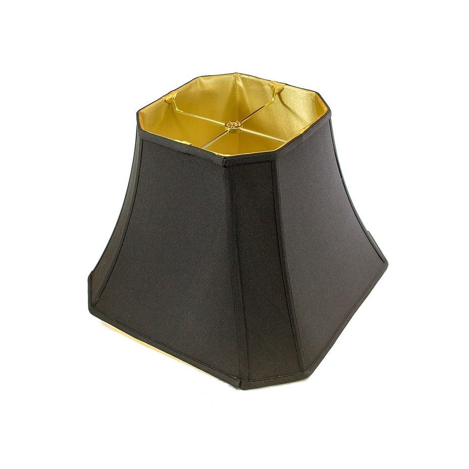 9X16X12 Square Cut Corner Shade Black Fabric Gold Liner