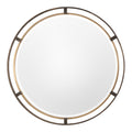 Uttermost Carrizo Bronze Round Mirror Antique Silver 36.25X36.25X1.25