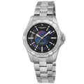 Akribos Xxiv Womens Dodecagon Crystal Diver Style Silver Tone Bracelet Watch