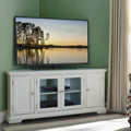 Copper Grove Hoxie White Wood Glass Corner Tv Console