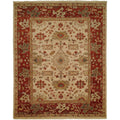 Oushak Ivory Rust Hand Knotted Area Rug 6 X 9