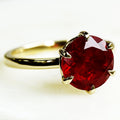 Annello By Kobelli 14K Gold 5 1 2 Carat Created Red Ruby 6 Prong Solitaire Womens Ring