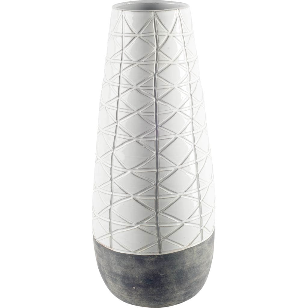 Harrier Ii Gray White Patterned Ceramic Vase
