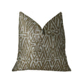 Plutus Cherokee Light Brown And Cream Handmade Luxury Pillow