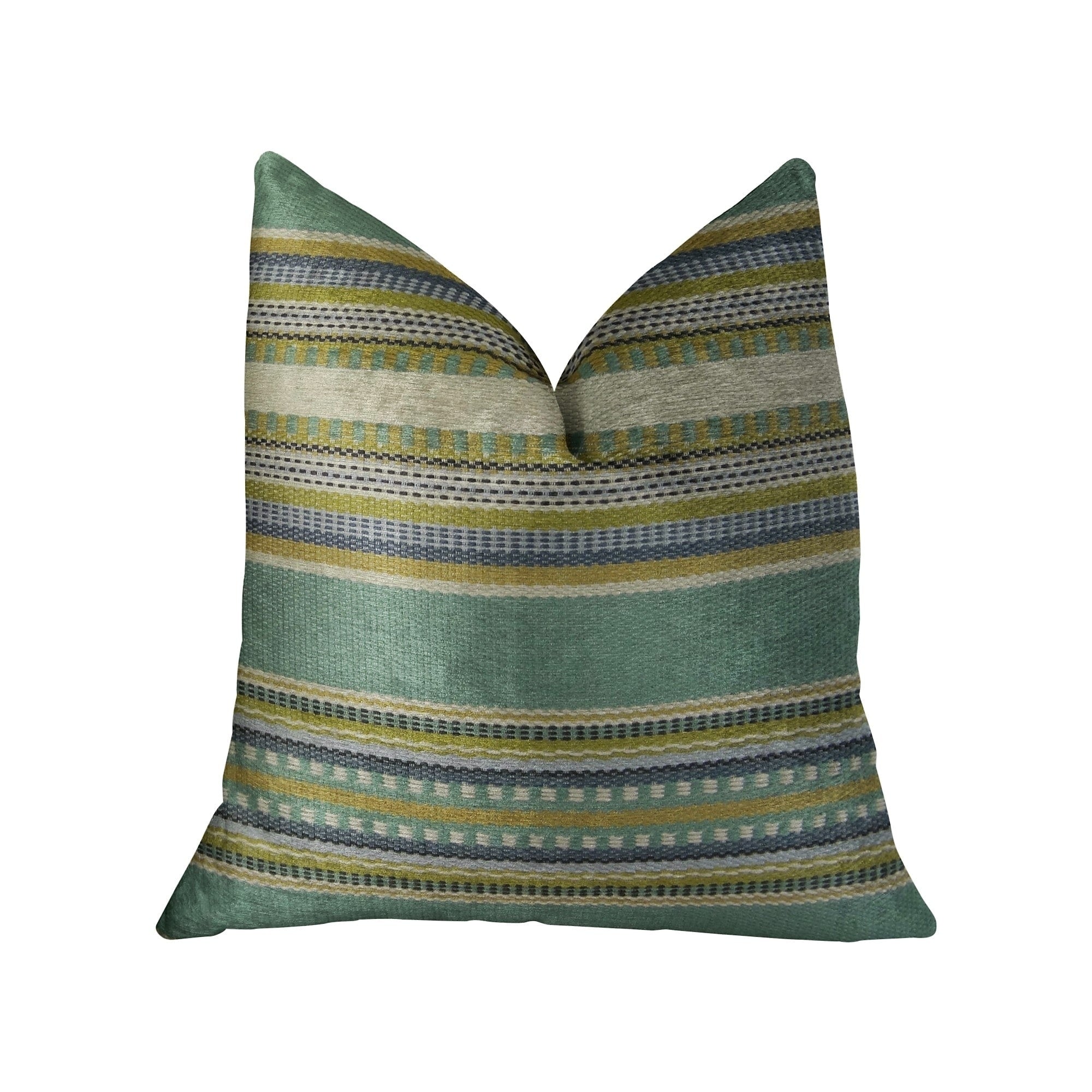 Plutus South Shore Jungle Light Blue Green And Cream Handmade Luxury Pillow