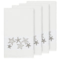 Authentic Hotel And Spa White Turkish Cotton Starfish Embroidered Bath Towels Set Of 4