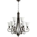 Bryant Oiled Bronze And Satin Opal 9 Light Chandelier