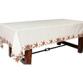Poinsettia Lace Embroidered Cutwork Tablecloth 60 By 84 Inch