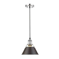 Orwell Ch Mini Pendant 7 In Chrome With Rubbed Bronze Shade