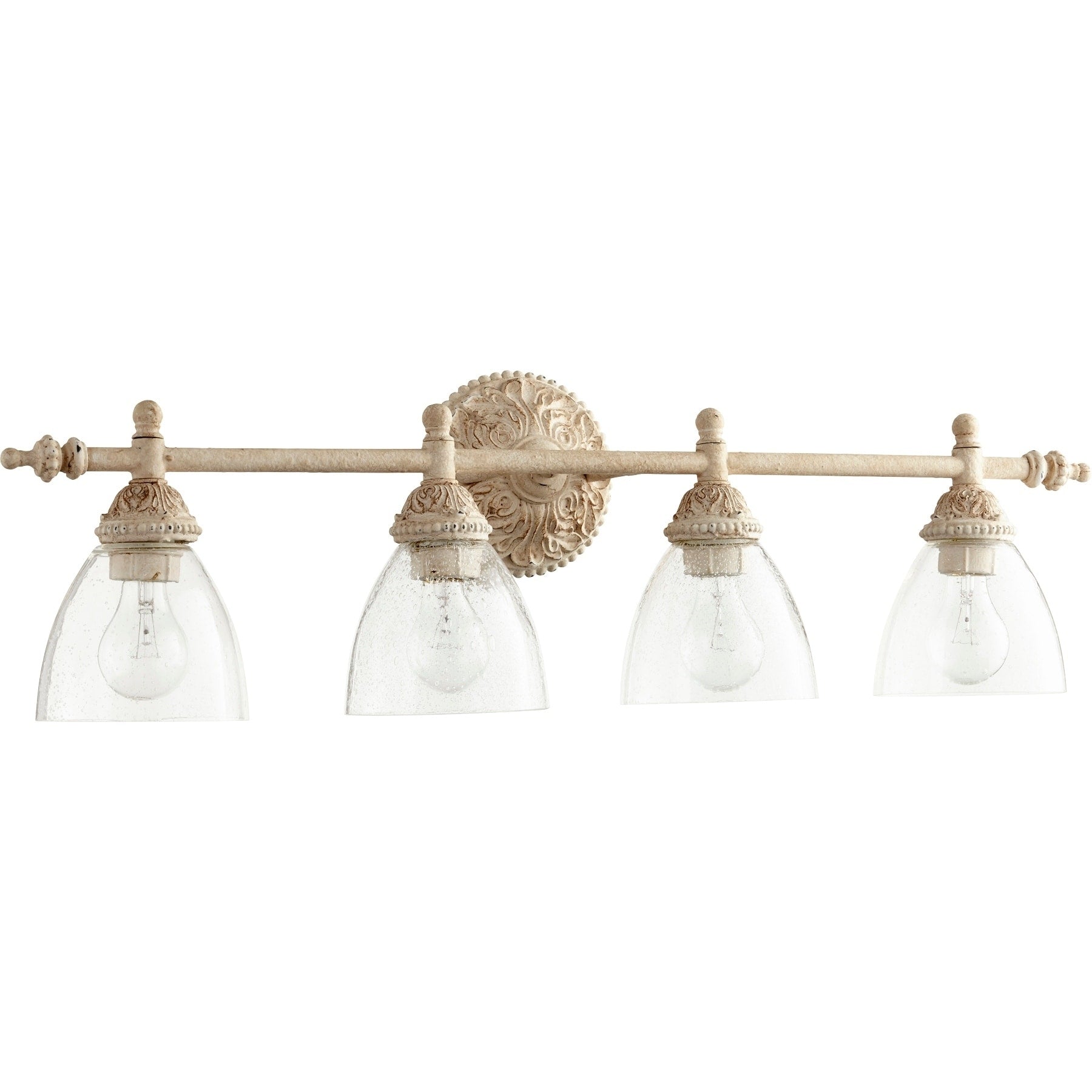Persian White And Clear Seeded 4 Light Vanity Lighting