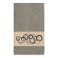Authentic Hotel And Spa Turkish Cotton Circles Embroidered Dark Grey Bath Towel