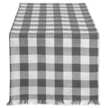 Design Imports Fringed Check Table Runner 0.25 Inches High X 14 Inches Wide X 72 Inches Deep