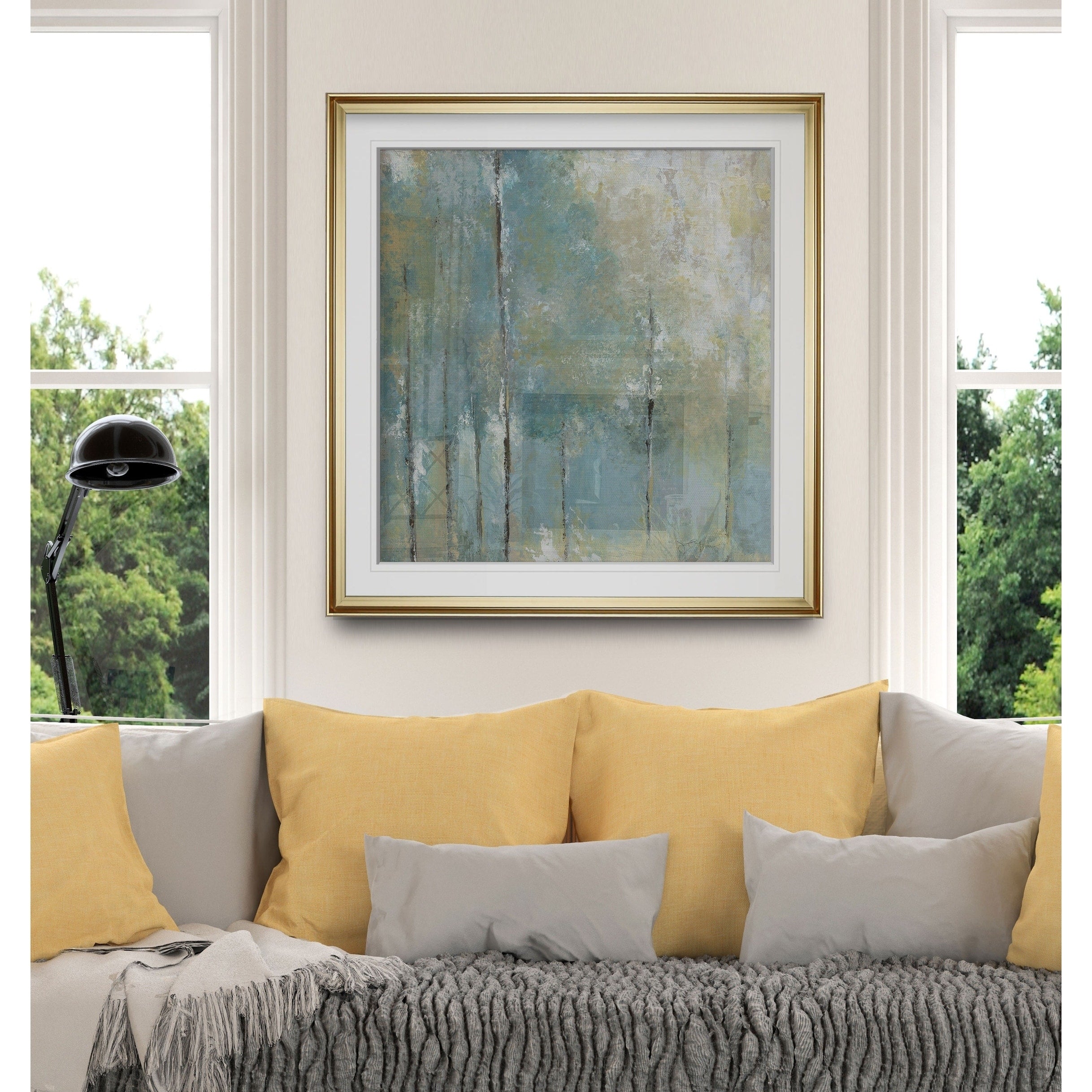 Whispering Light Custom Framed Print Blue White Grey Yellow Green Silver Gold