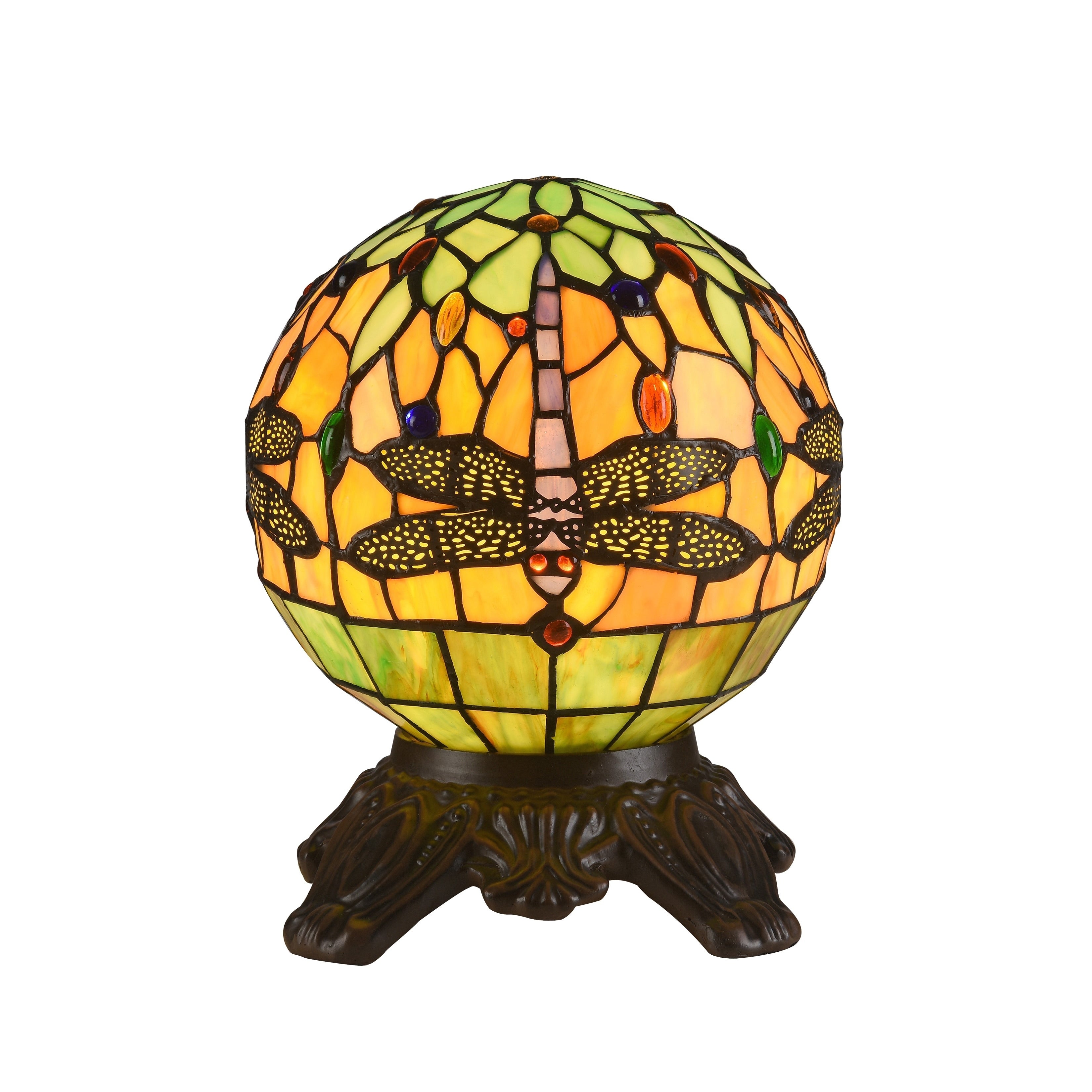 Chloe Tiffany Style Dragonfly 1 Light Dark Bronze Table Lamp
