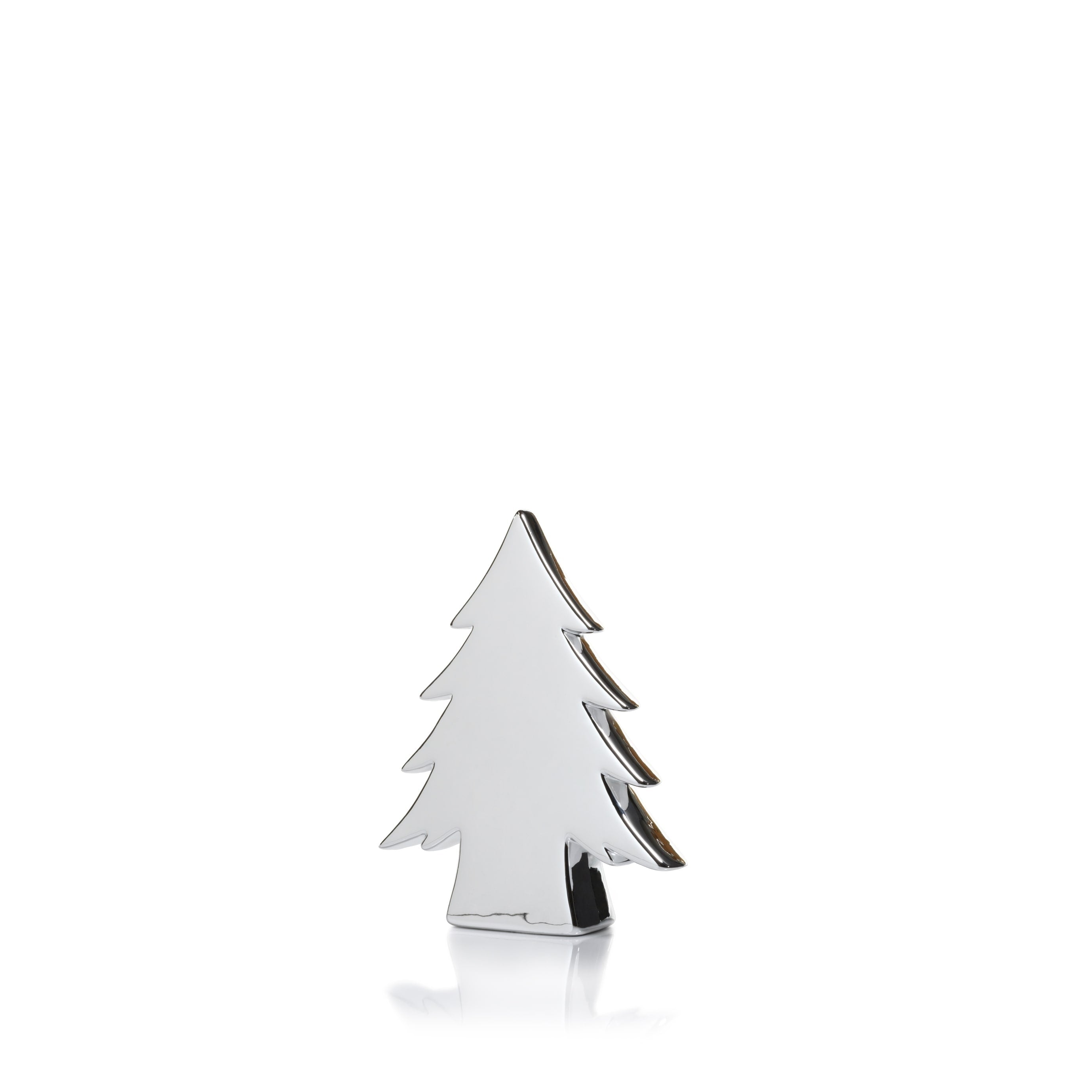 8.25 Tall Teton Ceramic Christmas Tree Tabletop Decoration Silver Set Of 2