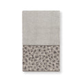 Authentic Hotel And Spa Turkish Cotton Cheetah Jacquard Trim Light Grey Hand Towel