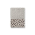Authentic Hotel And Spa Turkish Cotton Cheetah Jacquard Trim Light Grey Washcloth