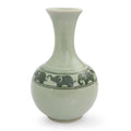 Novica Green Green Prancing Elephants Celadon Ceramic Vase Thailand