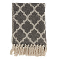 Cotton Throw Blanket With Moroccan Tile Design