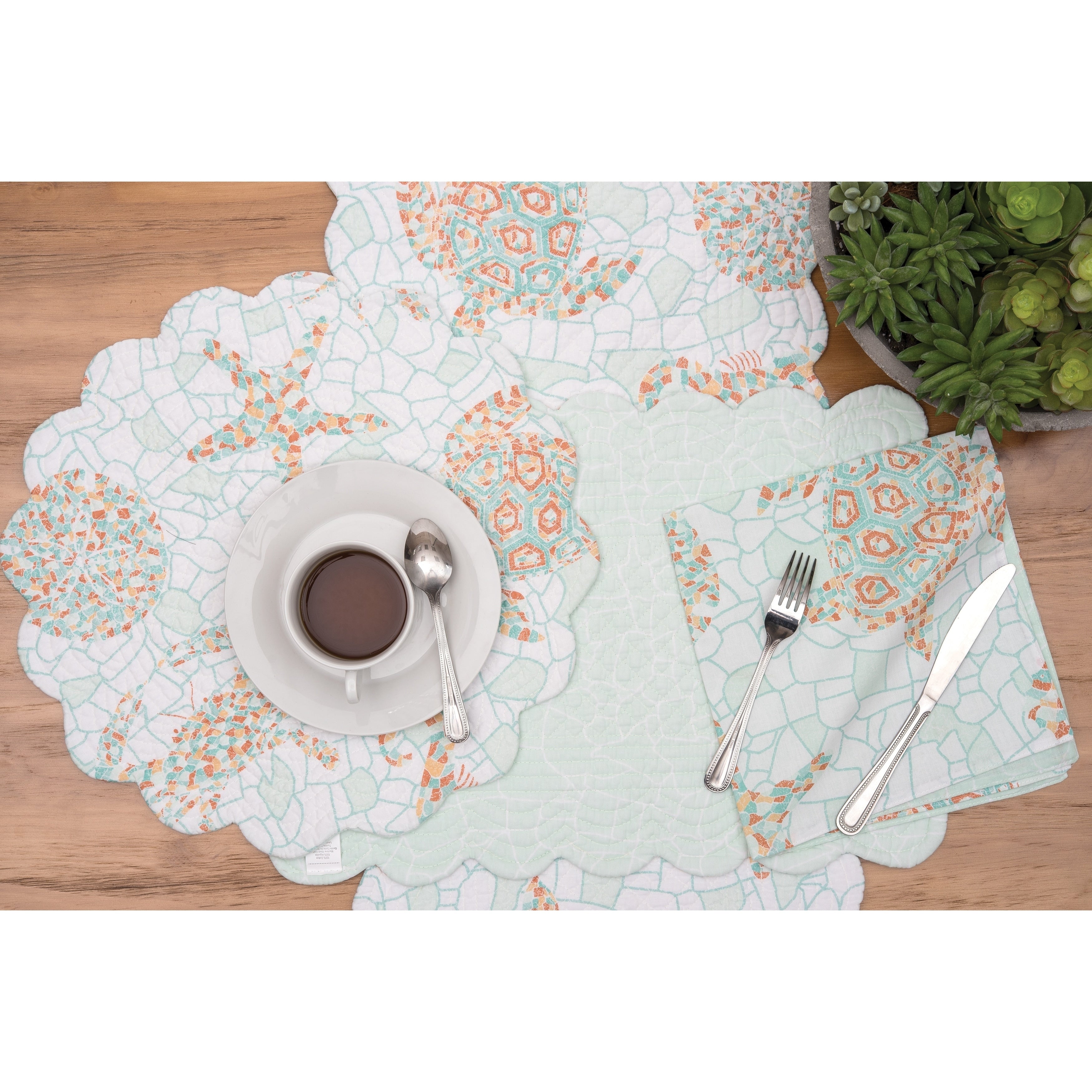 Marilla Coastal Cotton Quilted Placemat Set Of 6