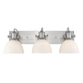 Carbon Loft Barton 3 Light Bath Vanity In Pewter With Opal Glass