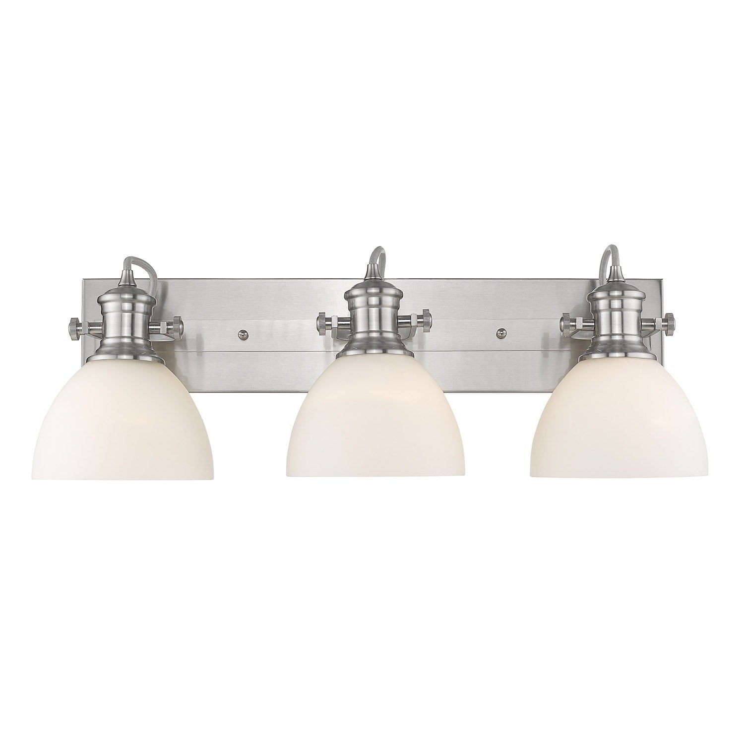 Carbon Loft Barton 3 Light Bath Vanity In Pewter With Opal Glass