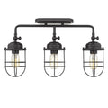 Carbon Loft Barton Black Steel 3 Light Semi Flush Mount