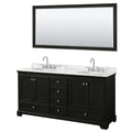 Deborah 72 Inch Dark Espresso Double Vanity Oval Sinks 70 Inch Mirror