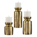 Uttermost Amina Antique Brass Candleholders Set Of 3
